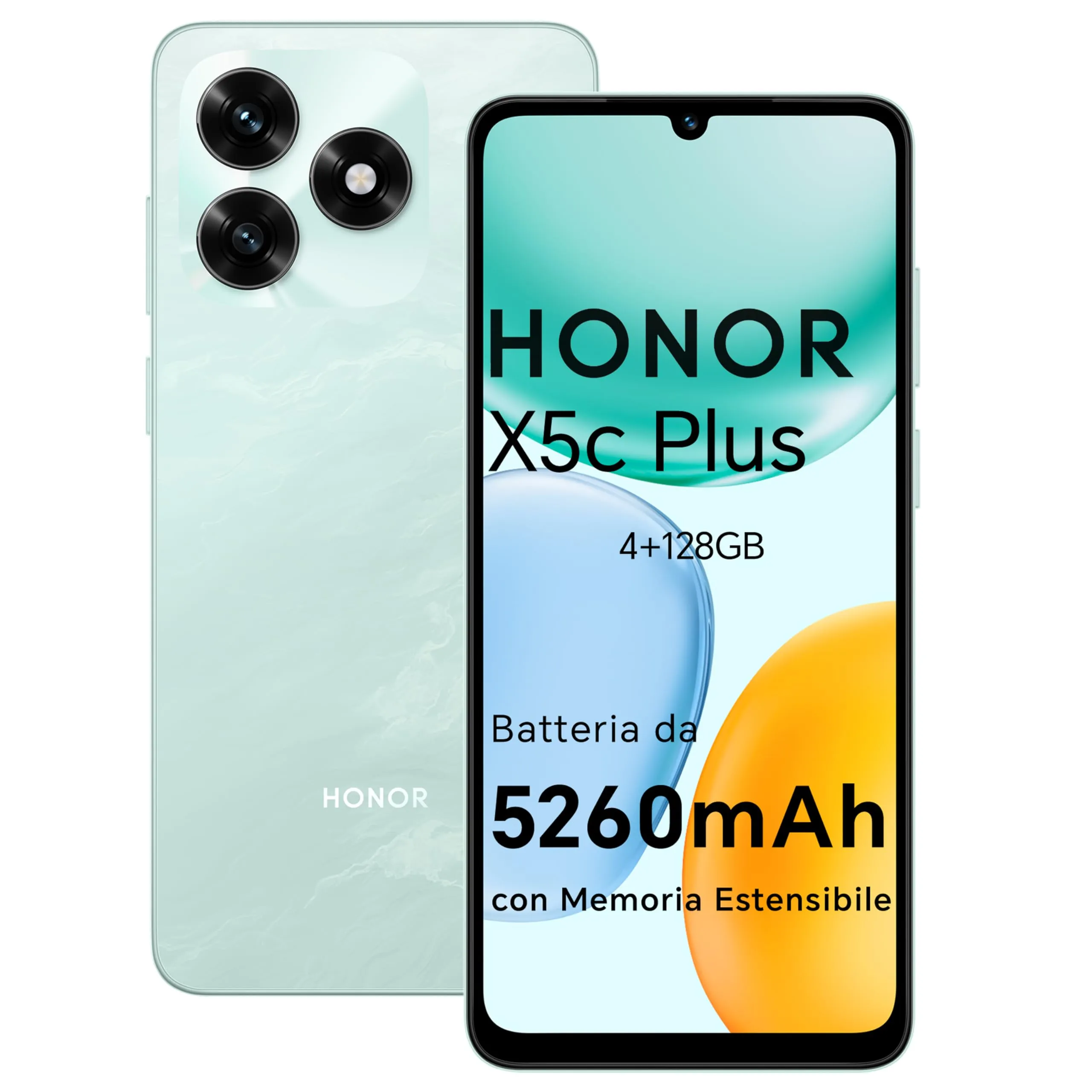 HONOR X5c Plus Midnight Black, Smartphone 4GB+128GB, Display 6.74" 90Hz, Batteria 5260mAh