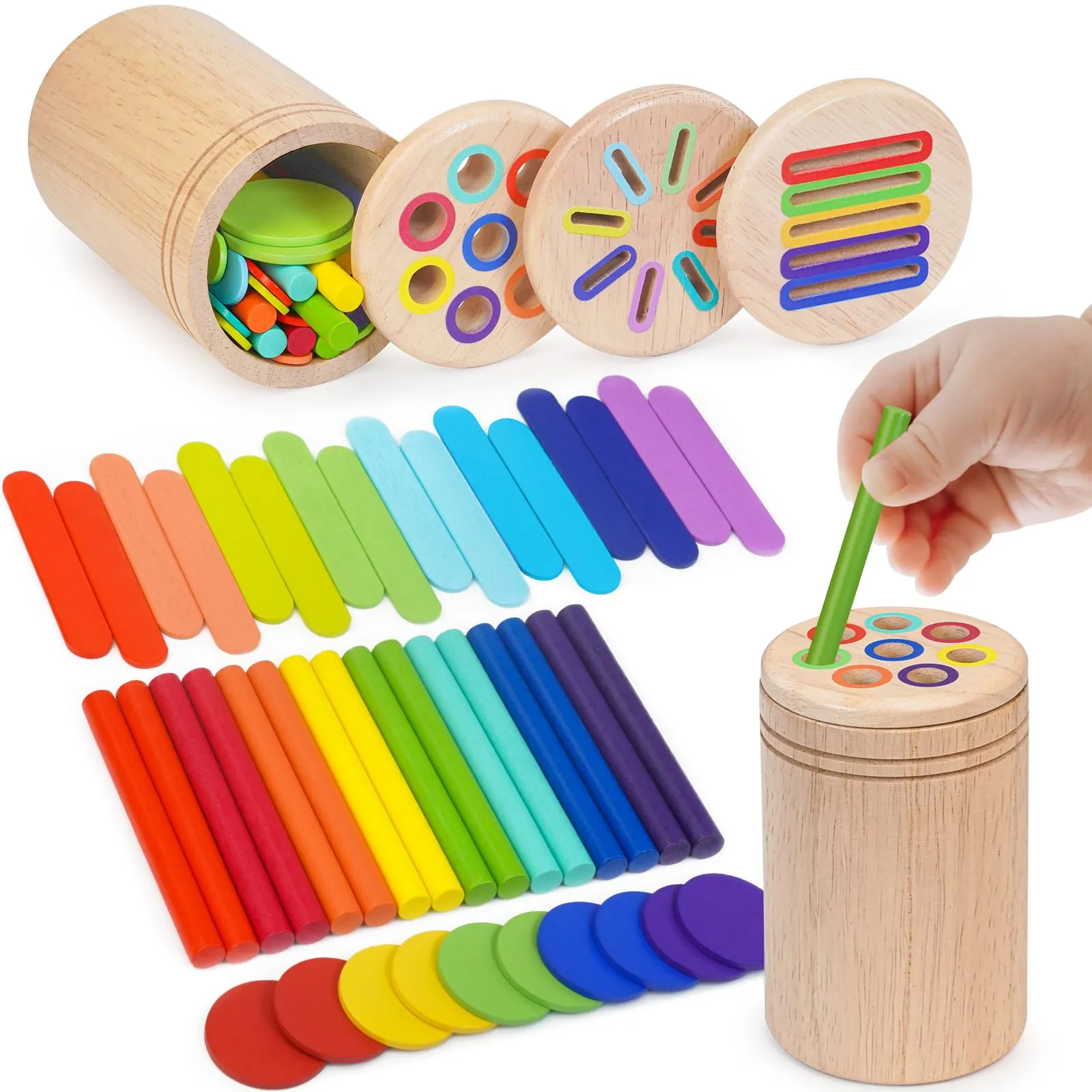 HaoVrisn Giochi Montessori 3 in 1 per Bambini 1-4 Anni