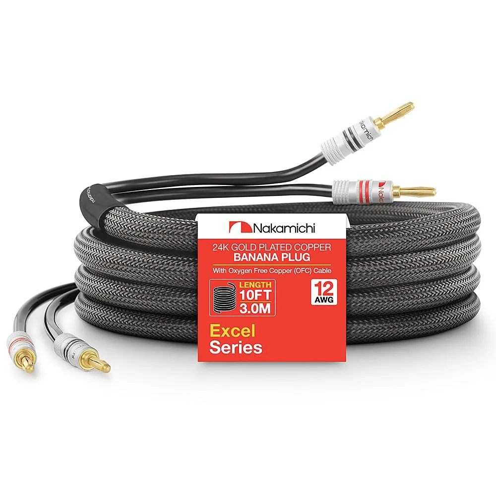 Nakamichi Excel Series Connettori Banana Placcati Oro con Cavo OFC