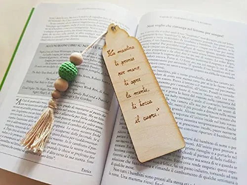 Segnalibro in Legno Inciso a Caldo - Regalo Maestre Fine Anno
