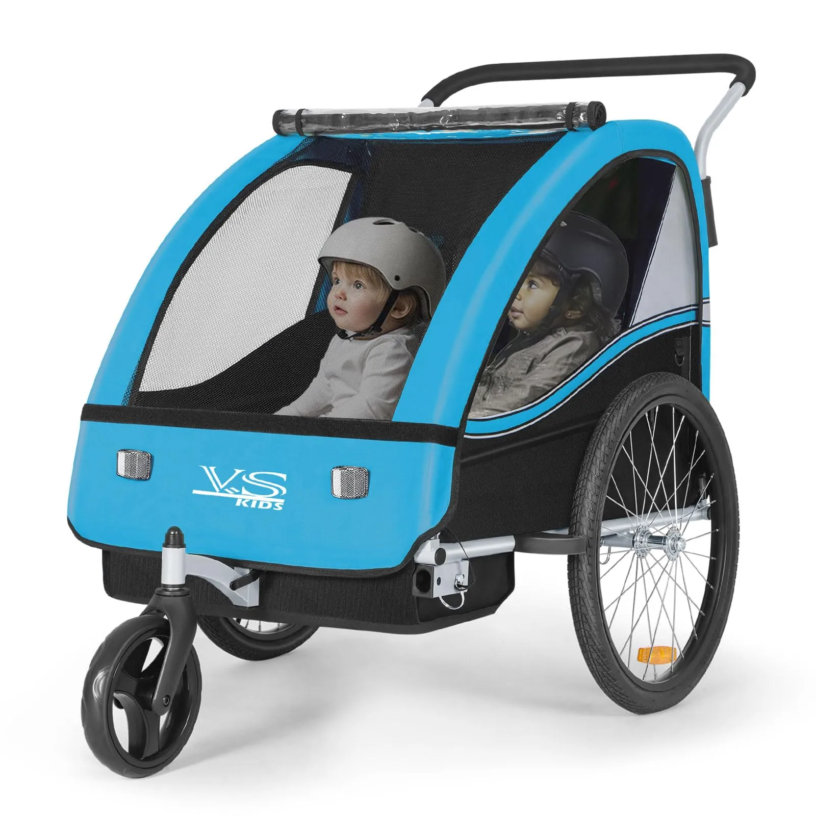 Tiggo VS 50202-03 - Rimorchio Bici e Passeggino 2 in 1 Blu