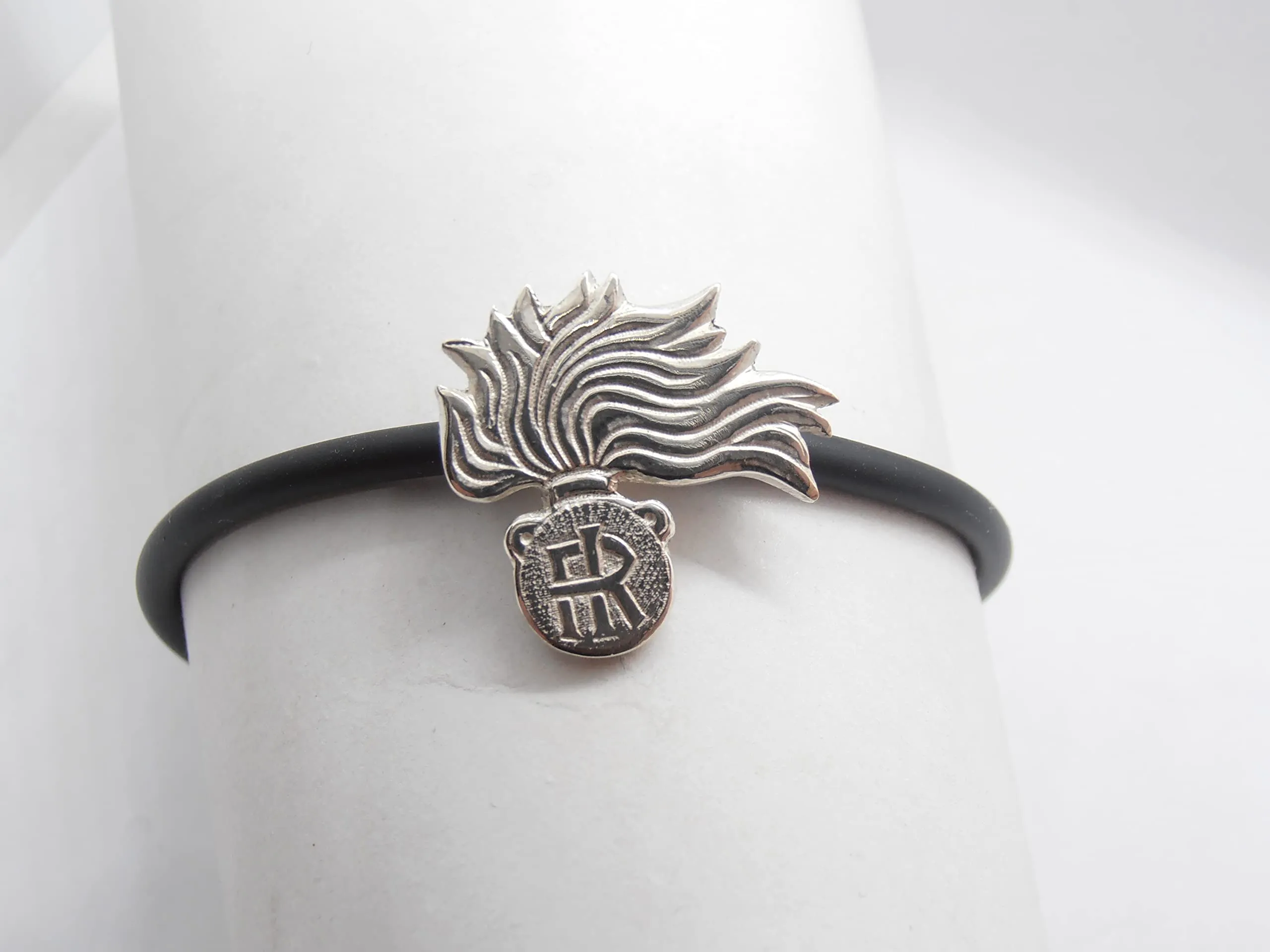 Braccialetto Fiamma dell'Arma dei Carabinieri in Argento 925