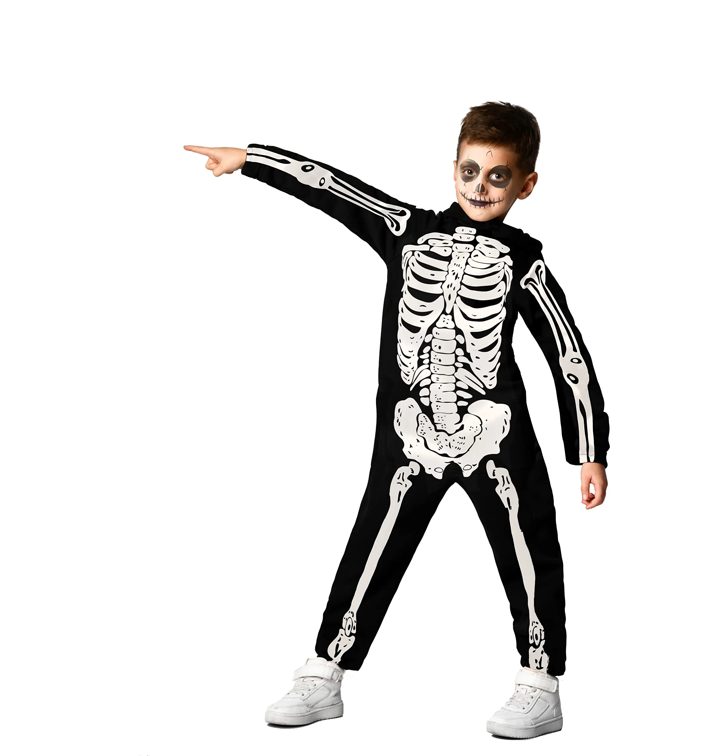 Ciao - Scheletro Costume Travestimento Tuta Bambino (Taglia 3-4 Anni)