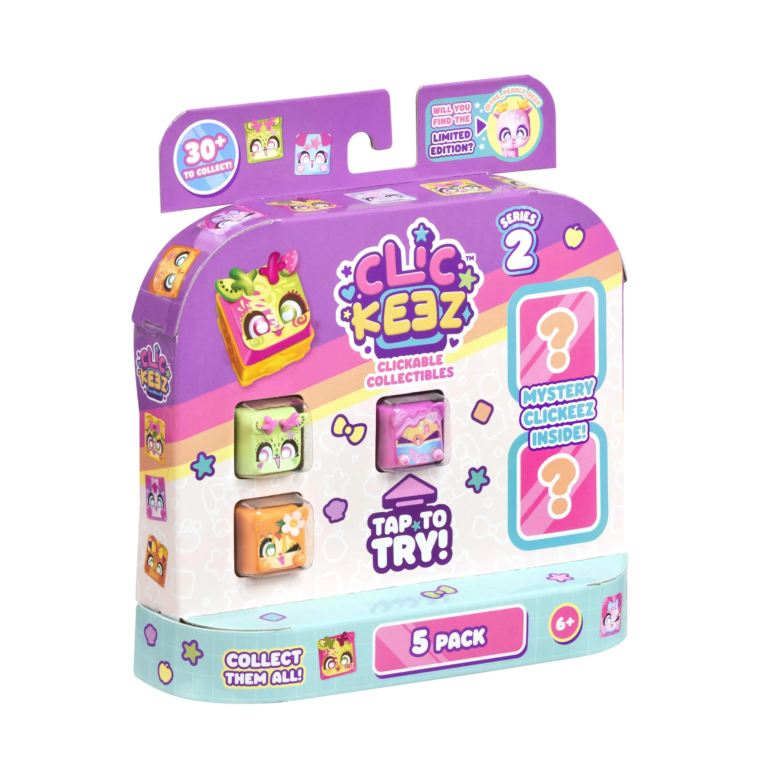 Clickeez Serie 2 - Multipack 5 Mini Figure Kawaii con Portachiavi