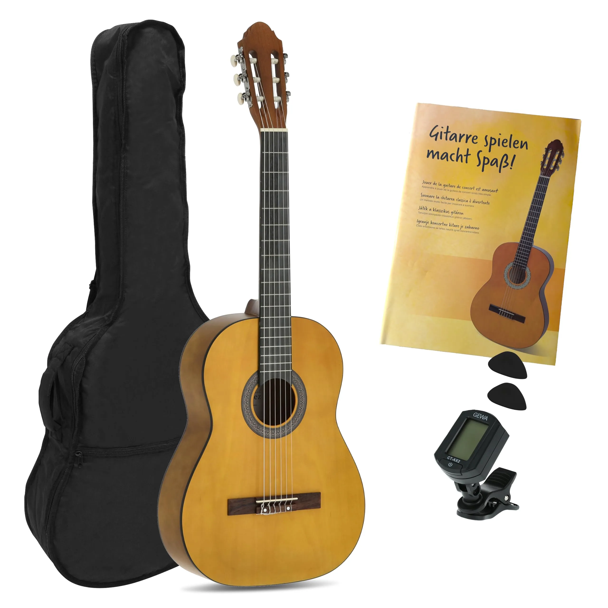 JUAN MIGUEL NAVARREZ Chitarra Classica 4/4 Starter Set Miele