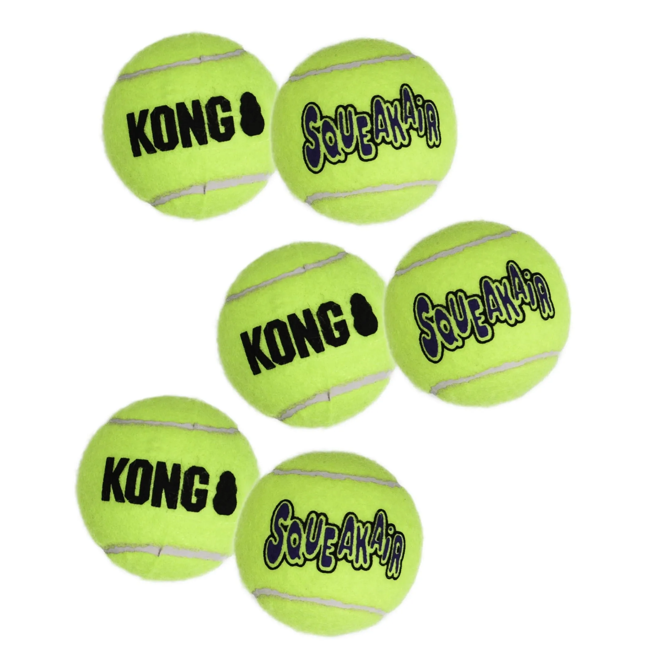 KONG Squeakair Balls - Palline da Tennis con Squeak per Cani - Taglia M (Confezione da 6)