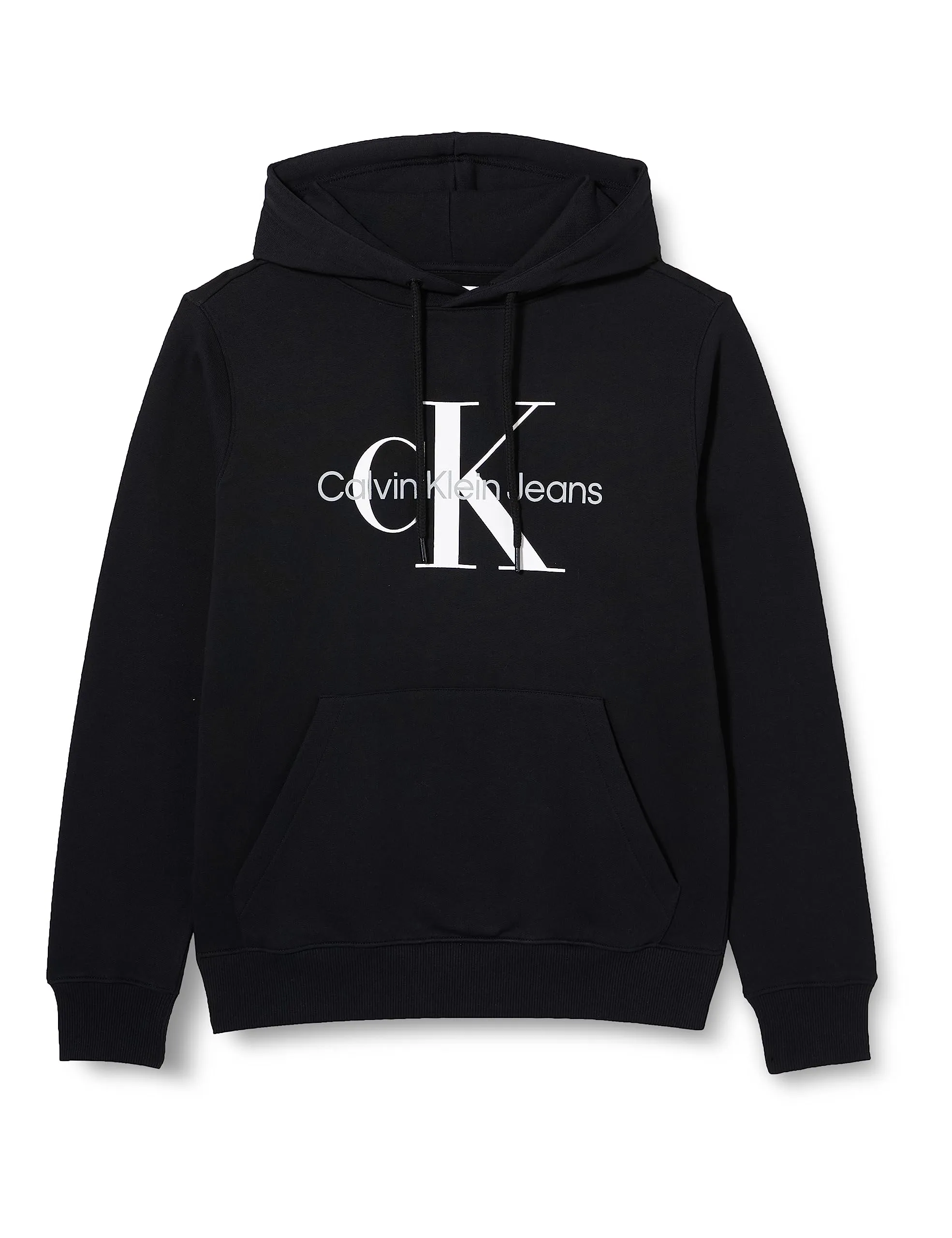 Calvin Klein Jeans Felpa Uomo Core Monologo con Cappuccio, Nera