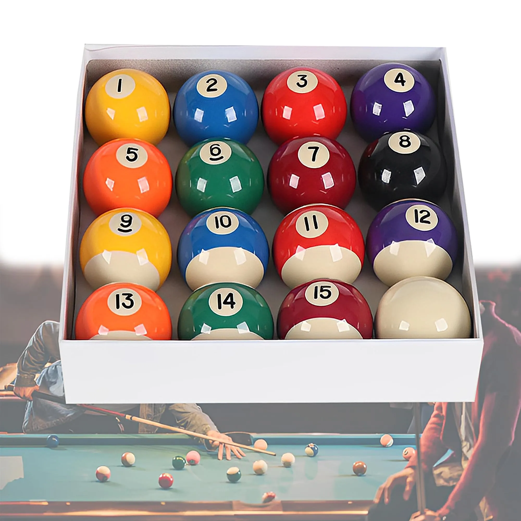 Set di 16 Palle da Biliardo in Resina CHSG - Misura Standard 57.2mm