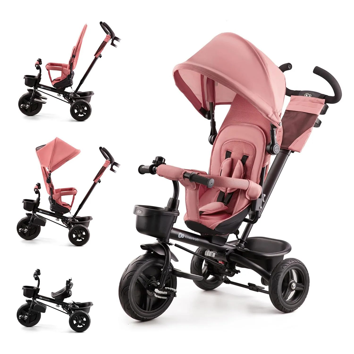 Kinderkraft AVEO Triciclo Multifunzionale Rosa