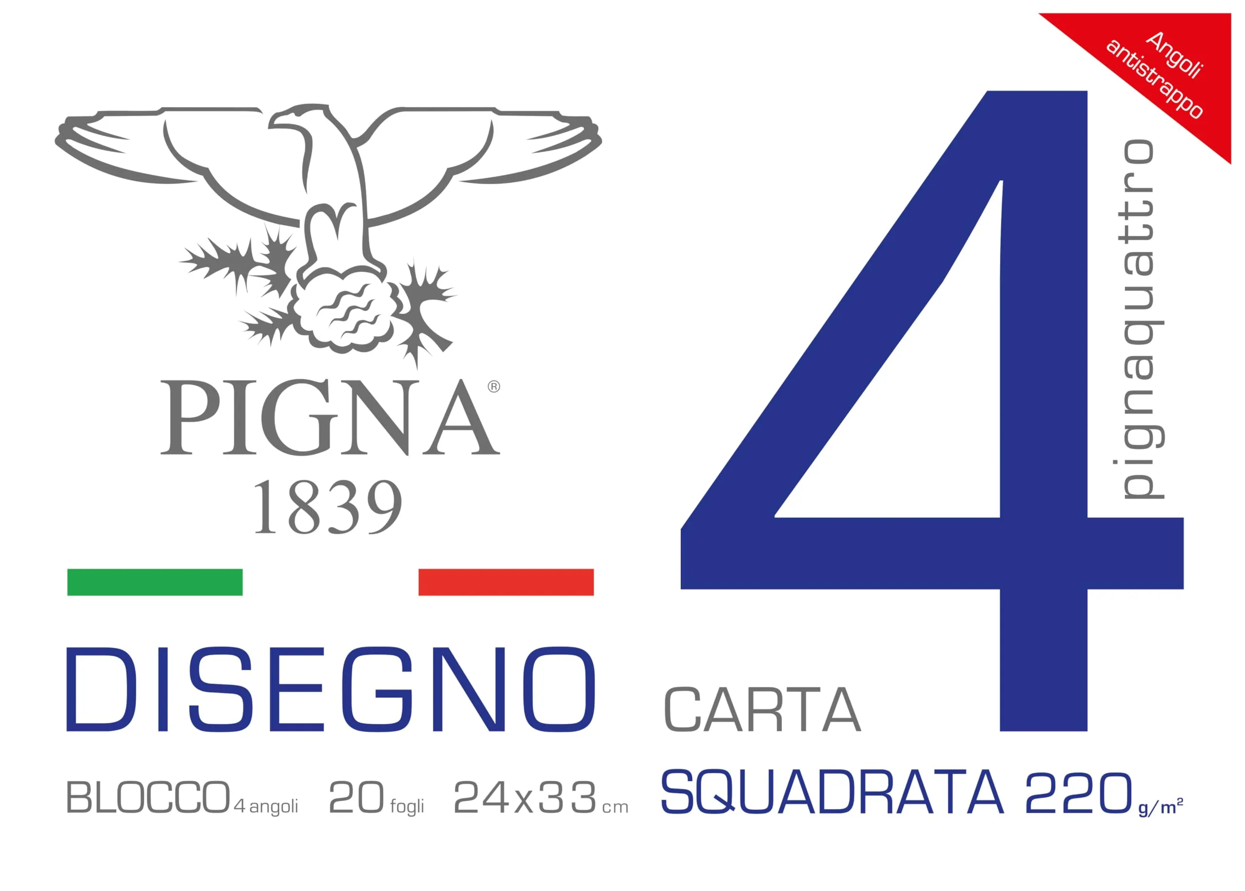 Blocco Pignaquattro 4 Angoli Carta Liscia, 24x33cm