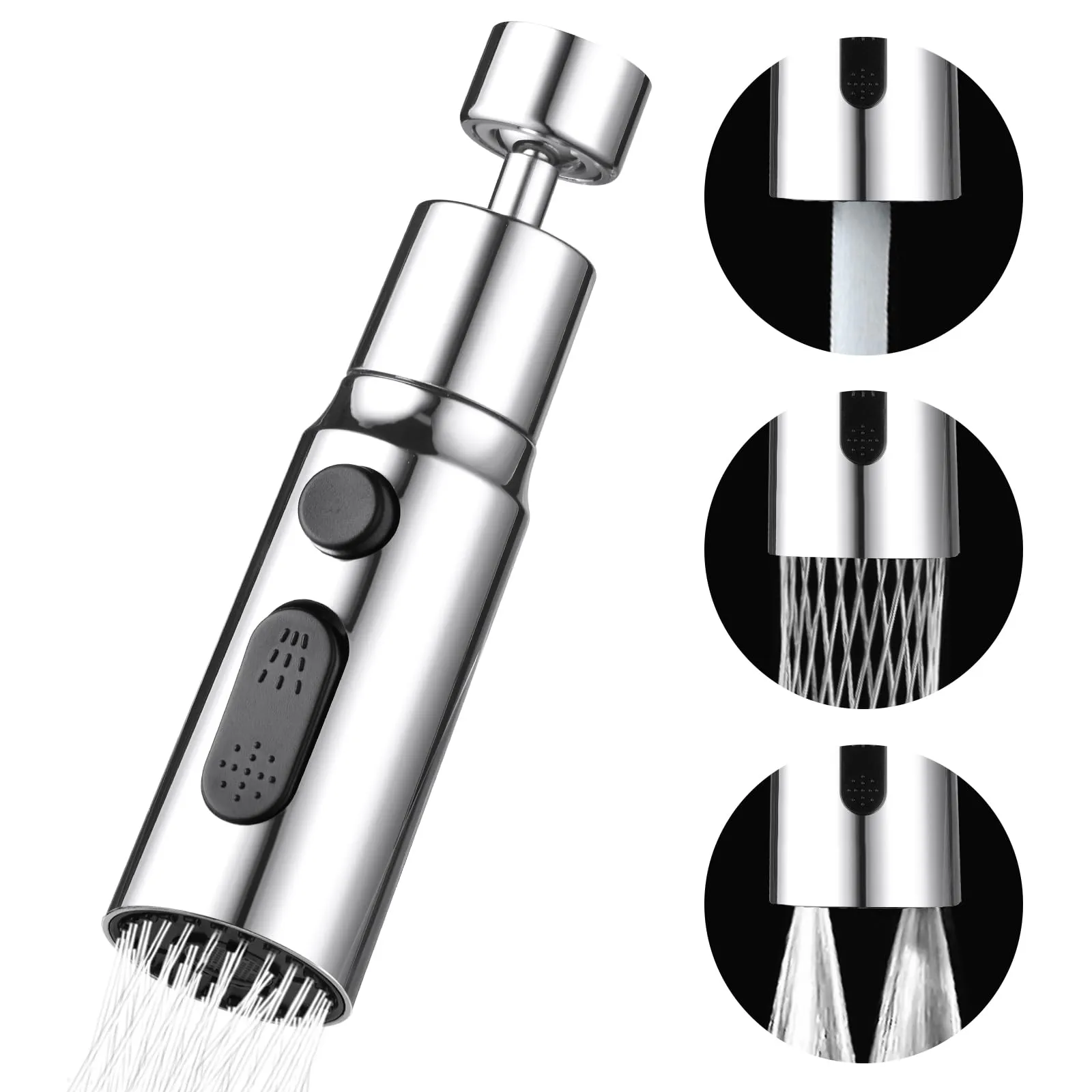 OSDUE Kit Aeratore Rubinetto Cucina Girevole con 3 Modalità di Getto