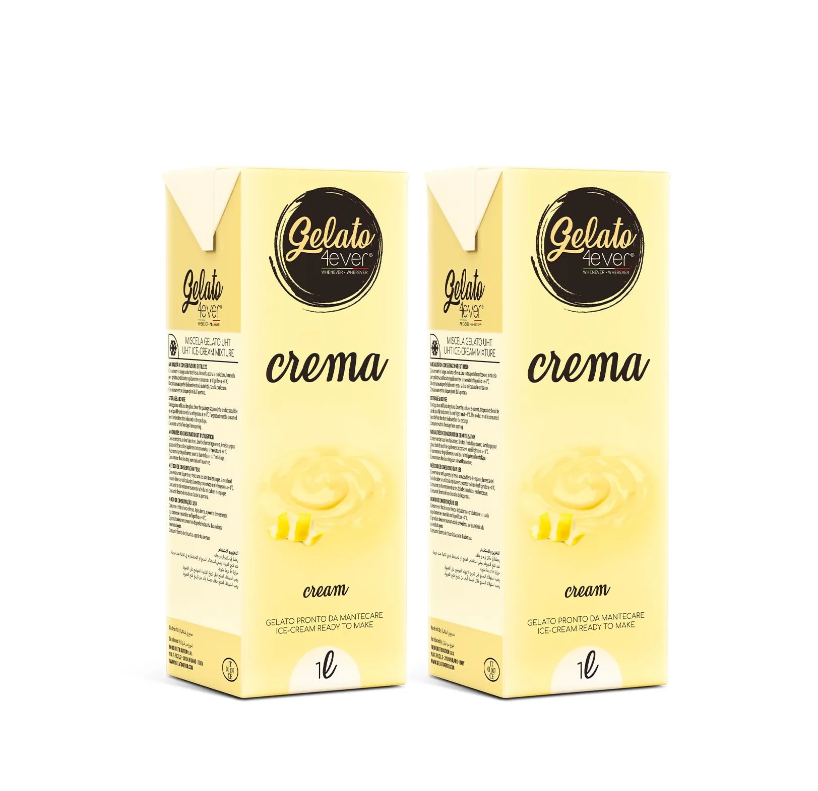 Gelato 4ever - Bundle Gelato Pronto da Mantecare Crema e Cioccolato (2 Pezzi)