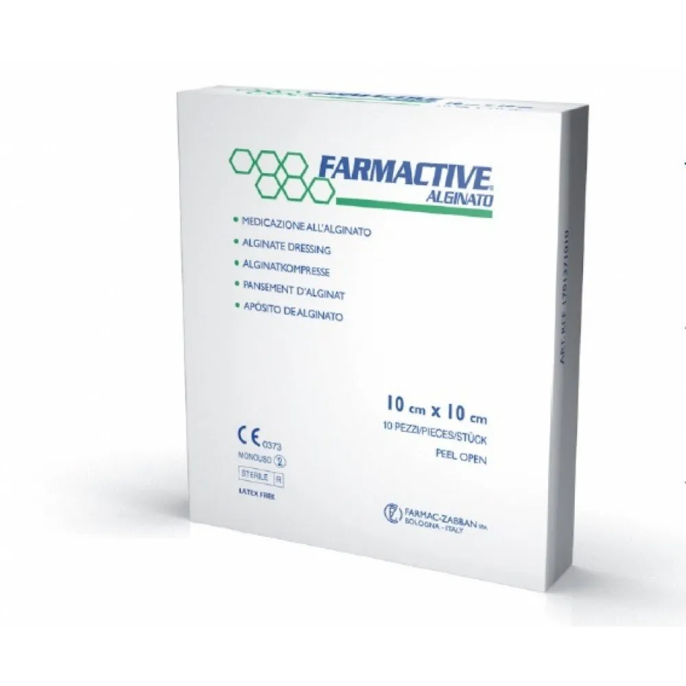 Farmactive Alginato Medicazione Sterile 10x10 cm - 10 Pezzi