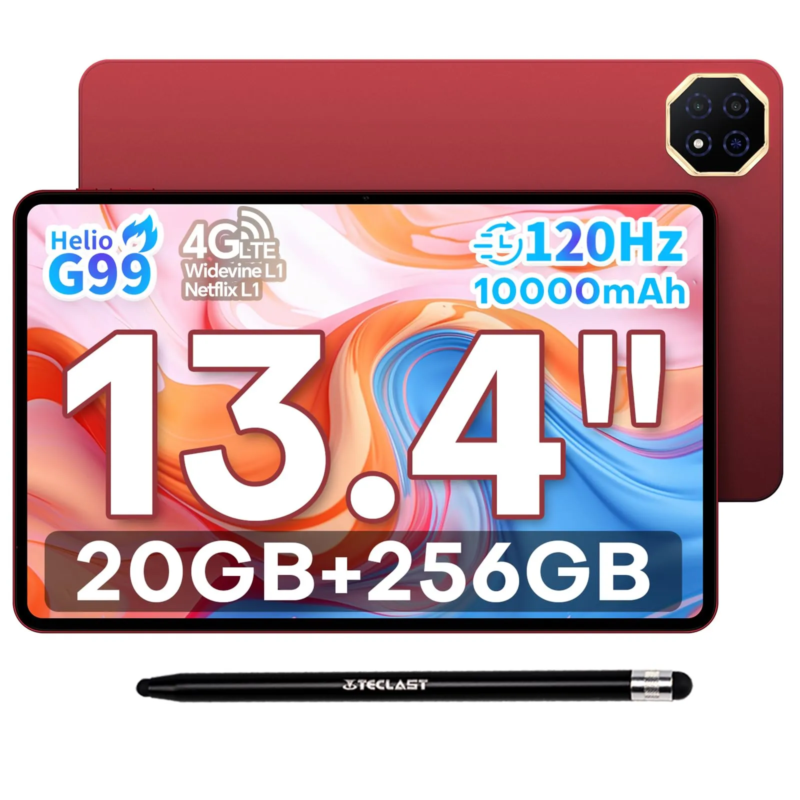 TECLAST T65PLUS Tablet 13.4" 20GB+256GB Android 15 Helio G99 4G LTE