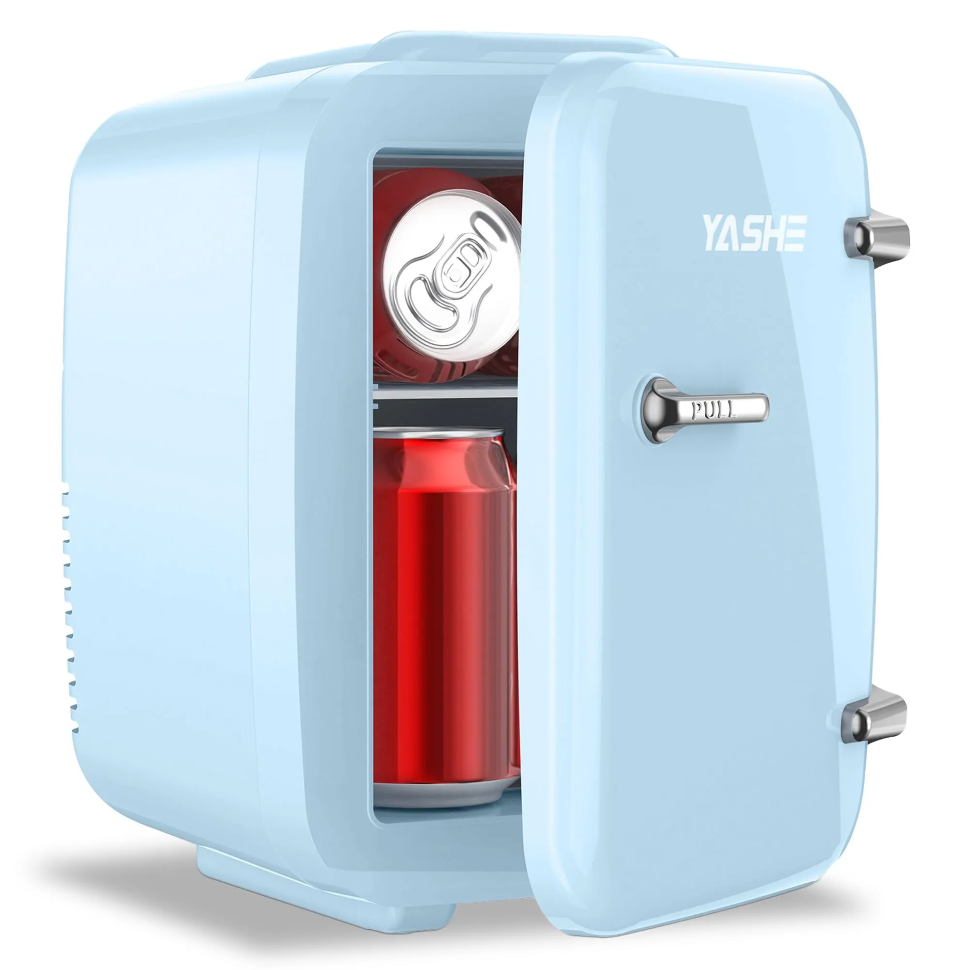 YASHE Mini Frigo da Camera 4L Blu - Frigorifero Portatile Multifunzionale per Casa, Ufficio e Auto