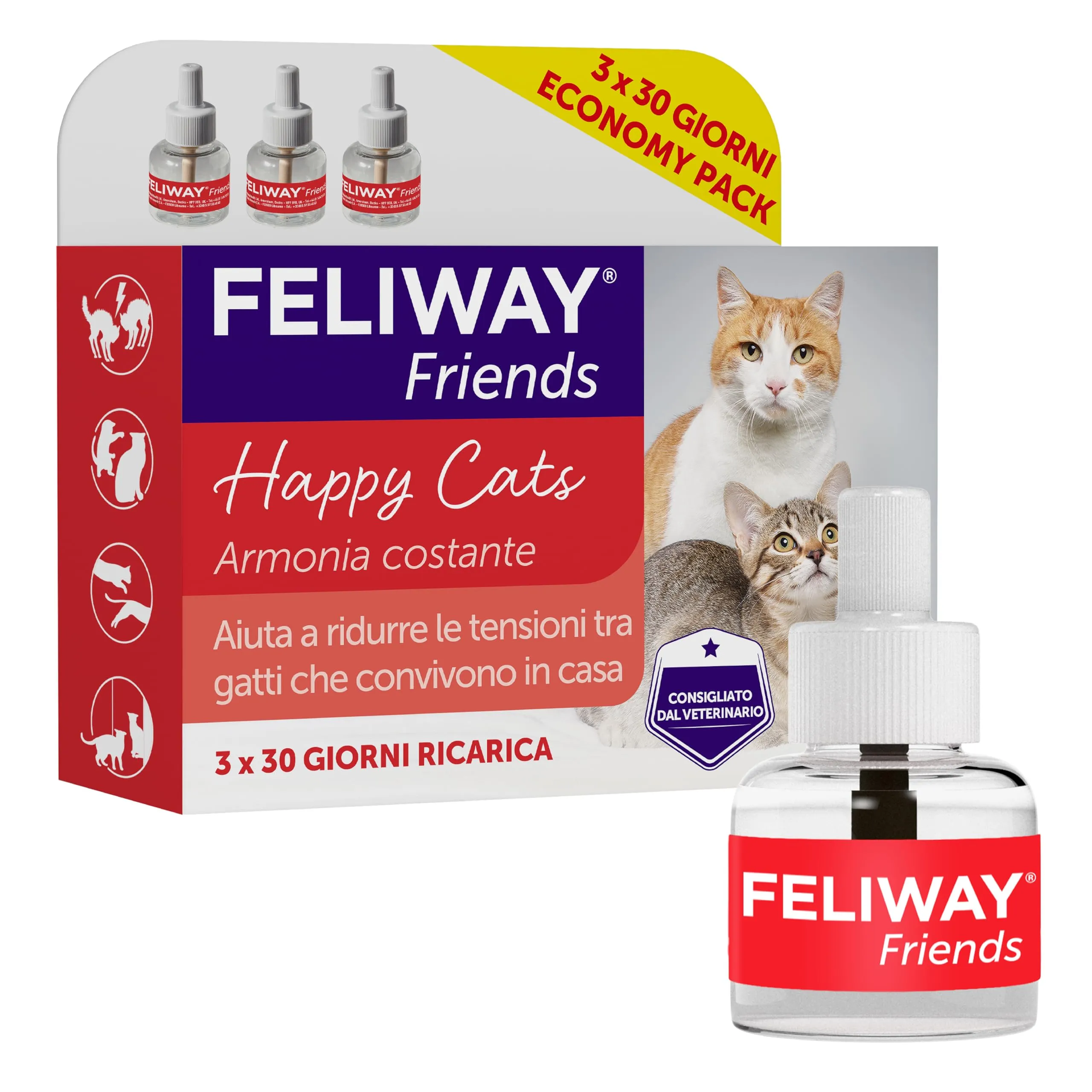 FELIWAY Friends Ricariche 3x48ml per Diffusore - Armonia tra Gatti