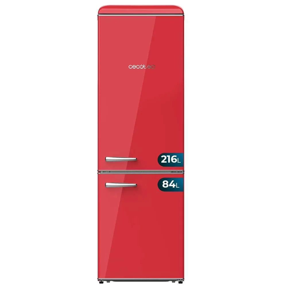 Cecotec Frigorifero Combinato Retro Bolero CoolMarket Combi Origin 300 Red E