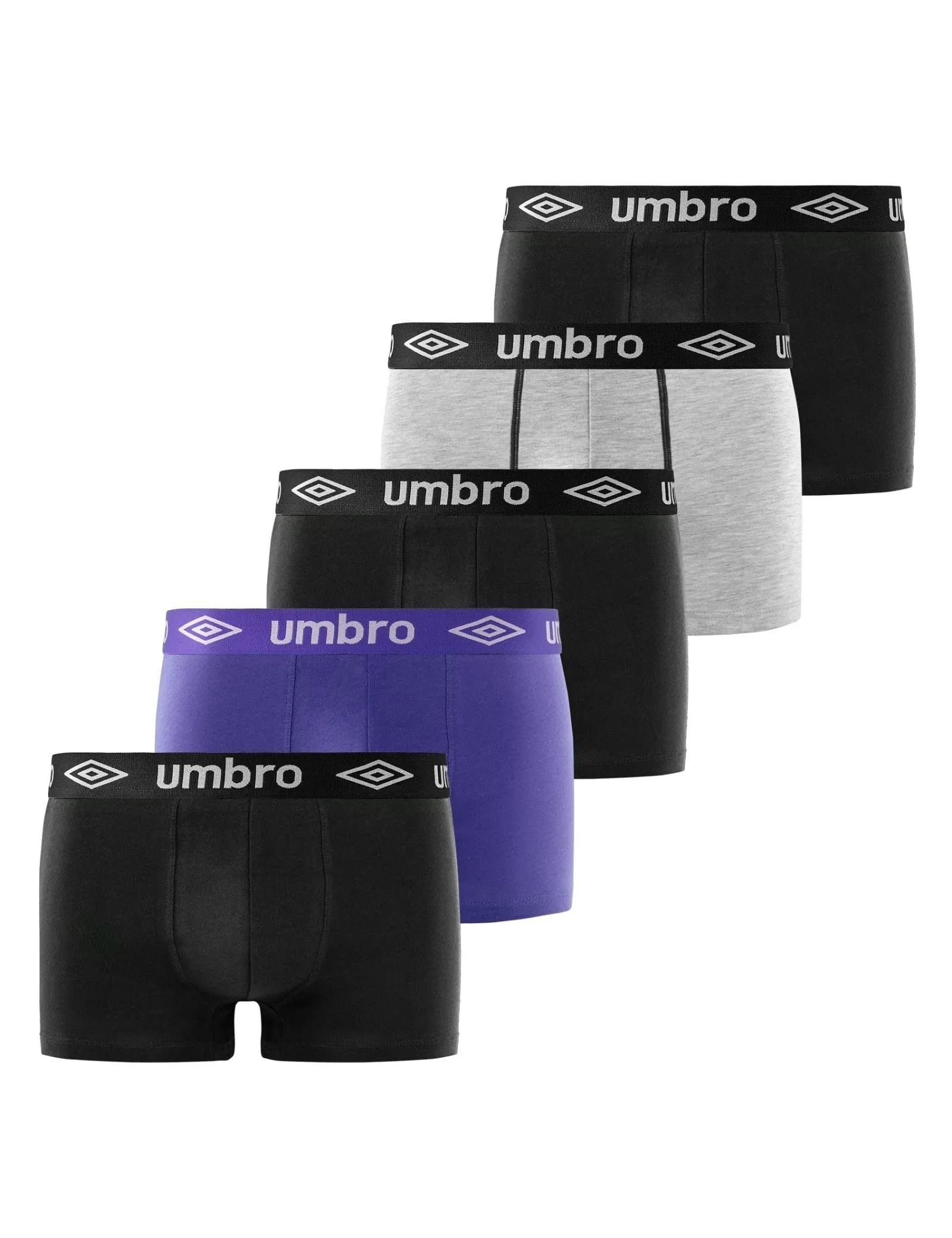 UMBRO Boxer Uomo 100% Cotone - Set da 5