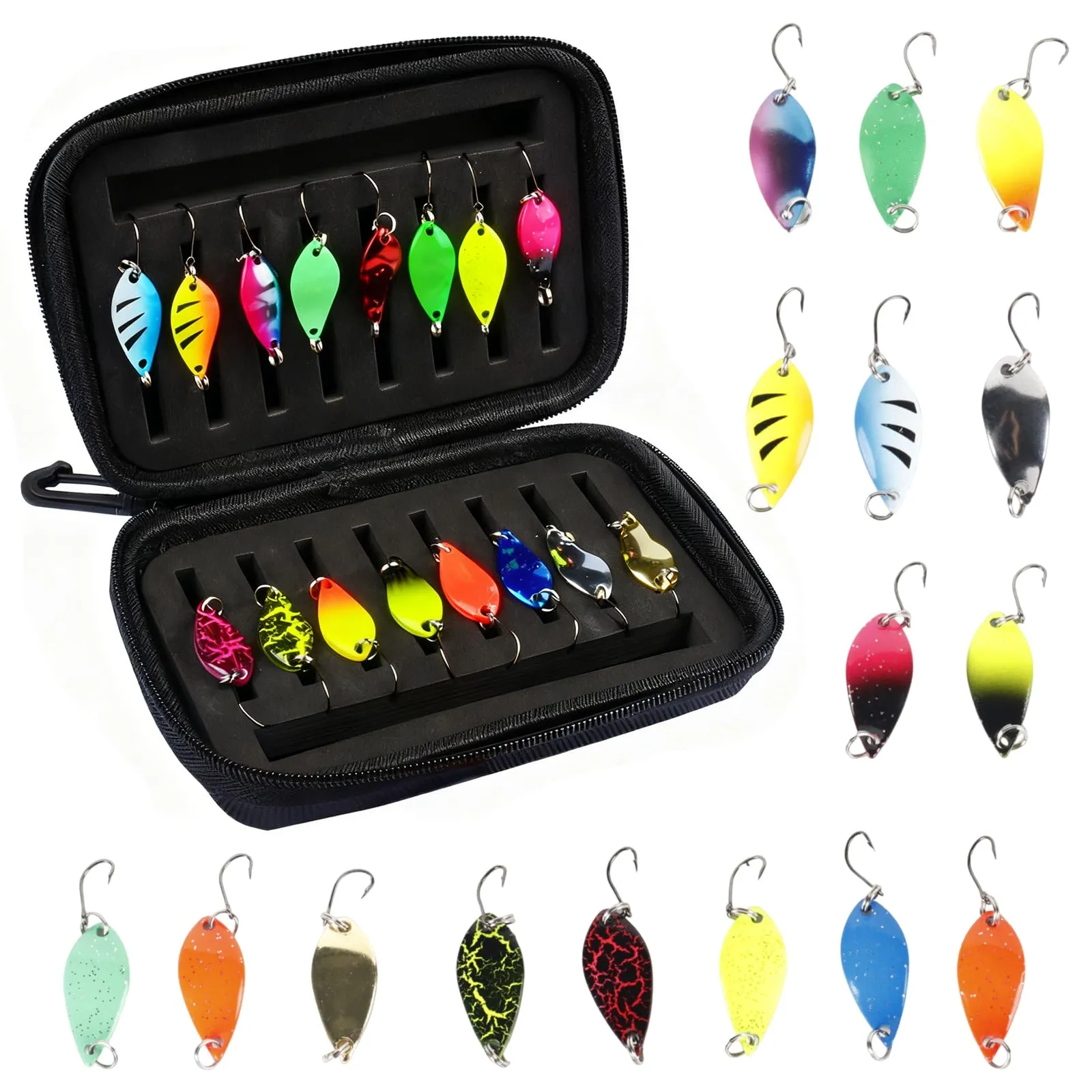 Zyiphor Set 16 Cucchiaini da Pesca per Trota: Esche Artificiali Spinning
