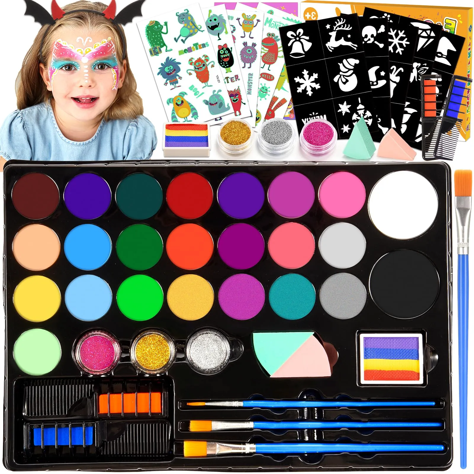 Kit Truccabimbi Professionale - 28 Colori Anallergici e Atossici