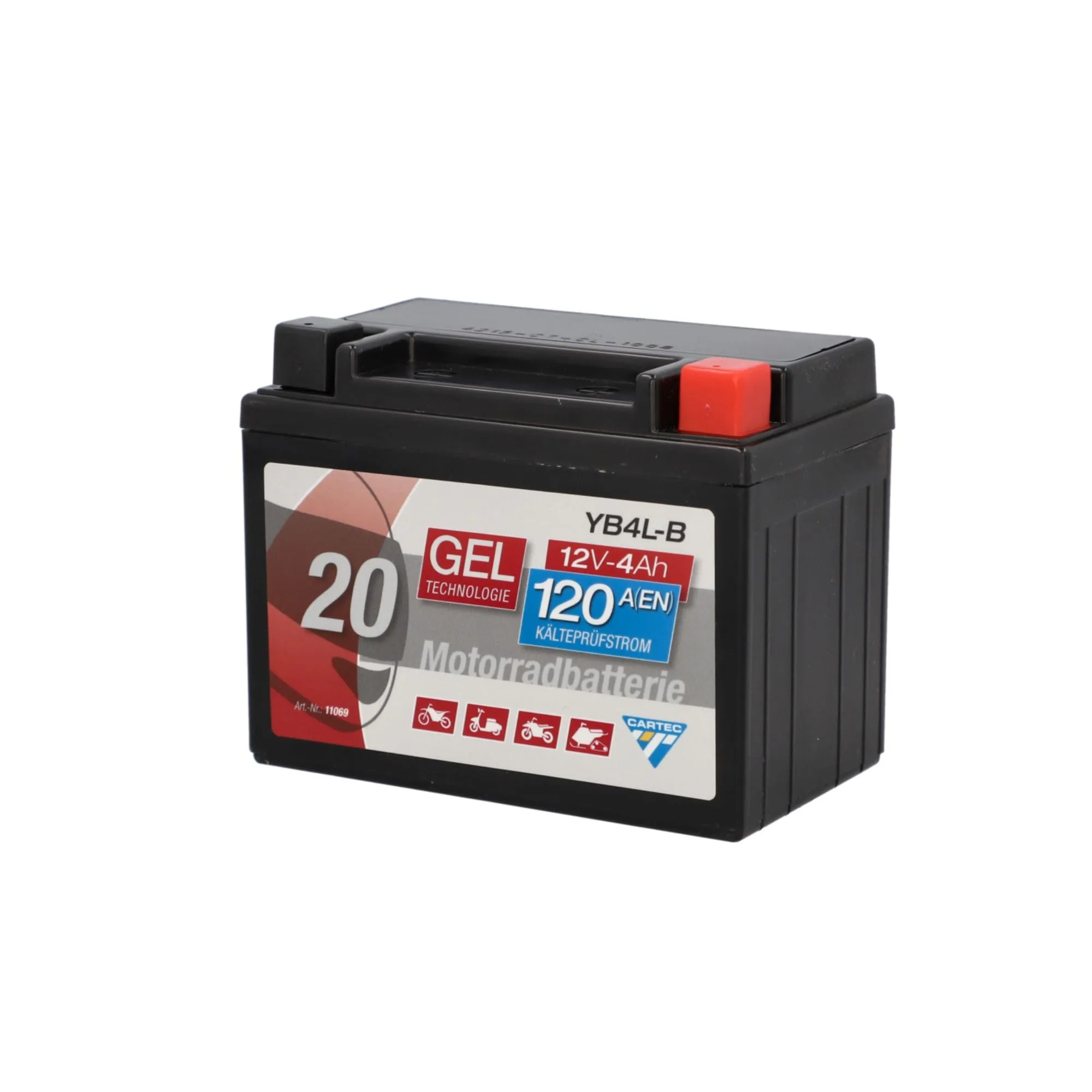 Batteria Moto Cartec YB4L-B 4Ah 12V