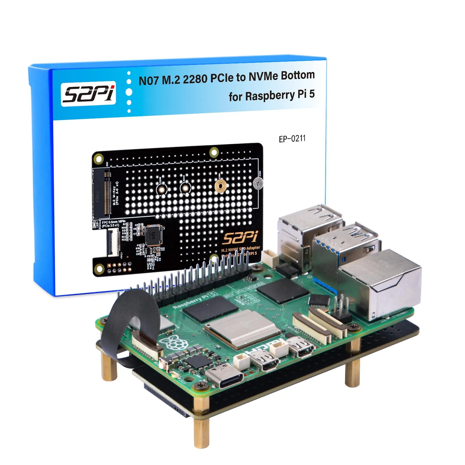 GeeekPi N07 Adattatore PCIe a NVMe per Raspberry Pi 5