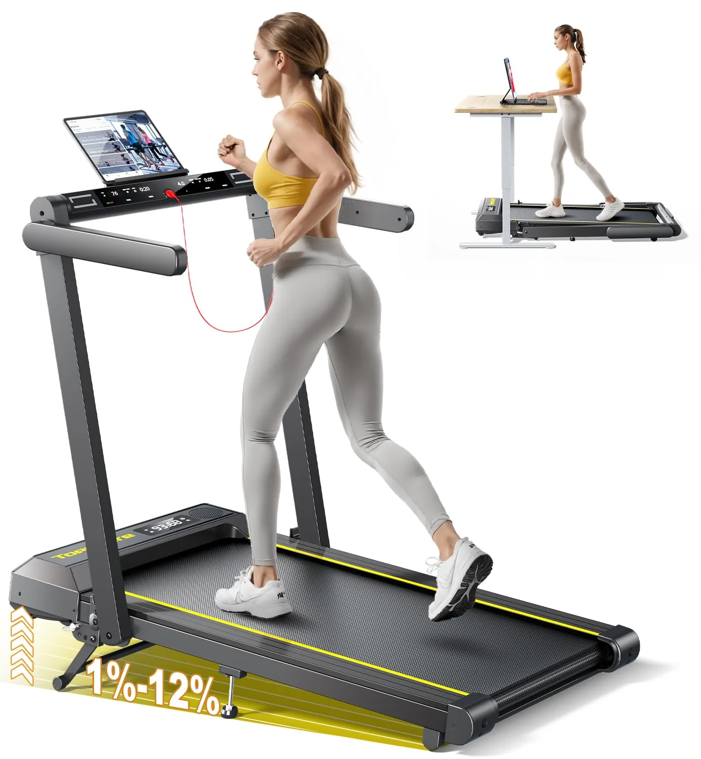 Tapis Roulant Elettrico Pieghevole 2 in 1 - Allenati Efficacemente a Casa Tua