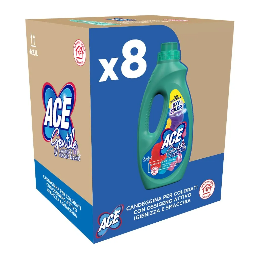 ACE Gentile Candeggina Delicata Lavanda e Muschio Bianco 8x0,95L