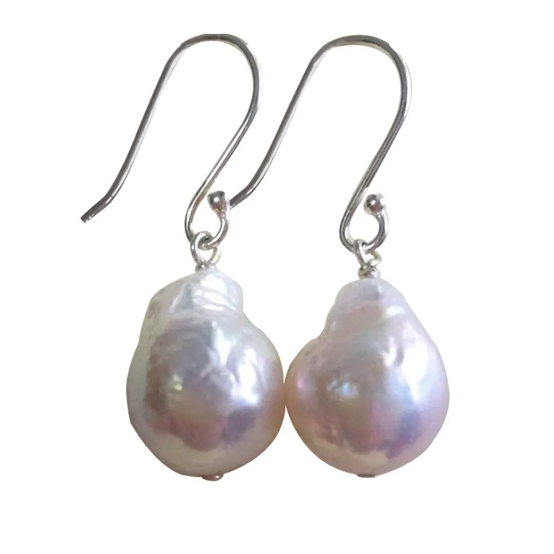Orecchini Perla Barocca Bianca in Argento Sterling 925