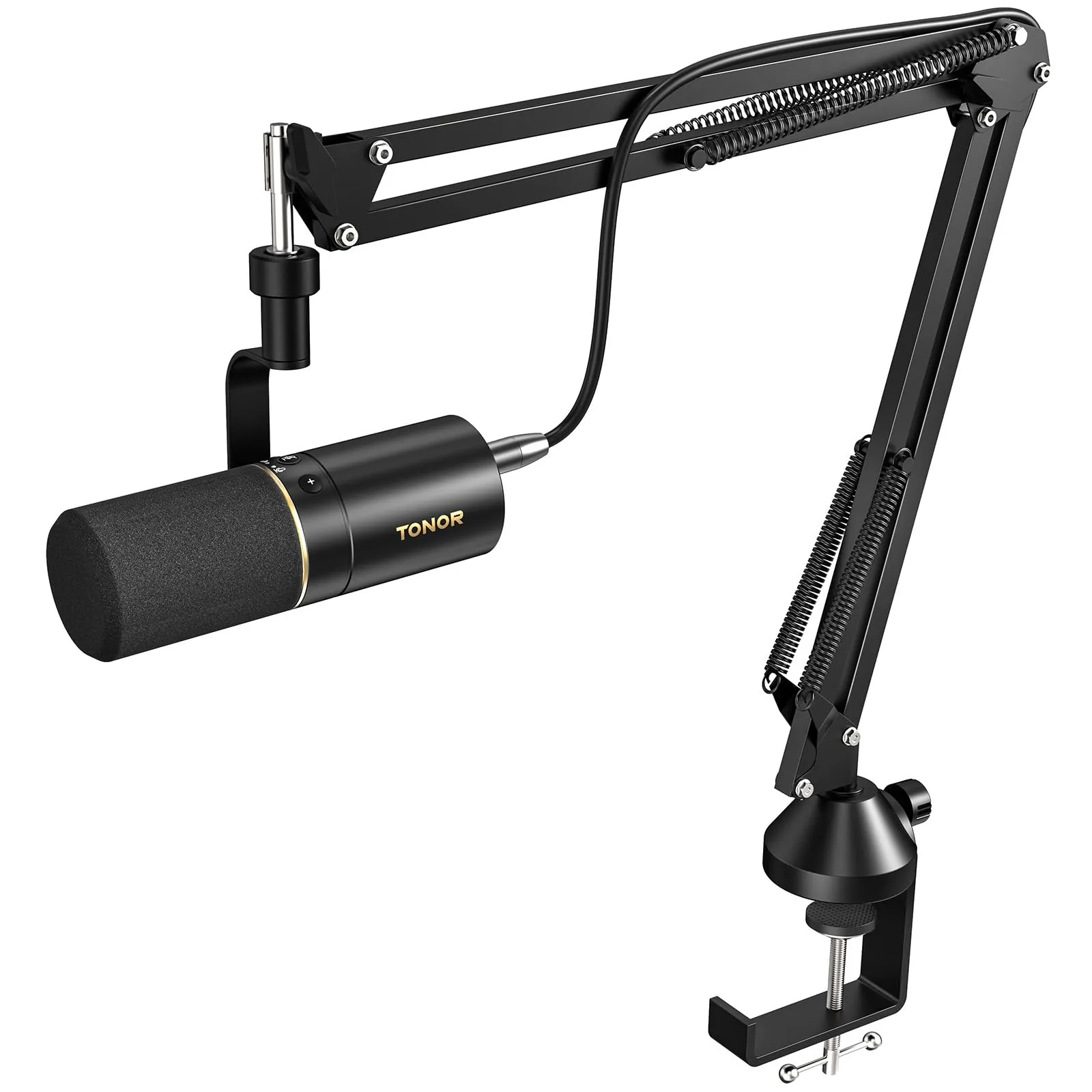 TONOR Microfono Dinamico USB/XLR TD510+ con Braccio a Scomparsa