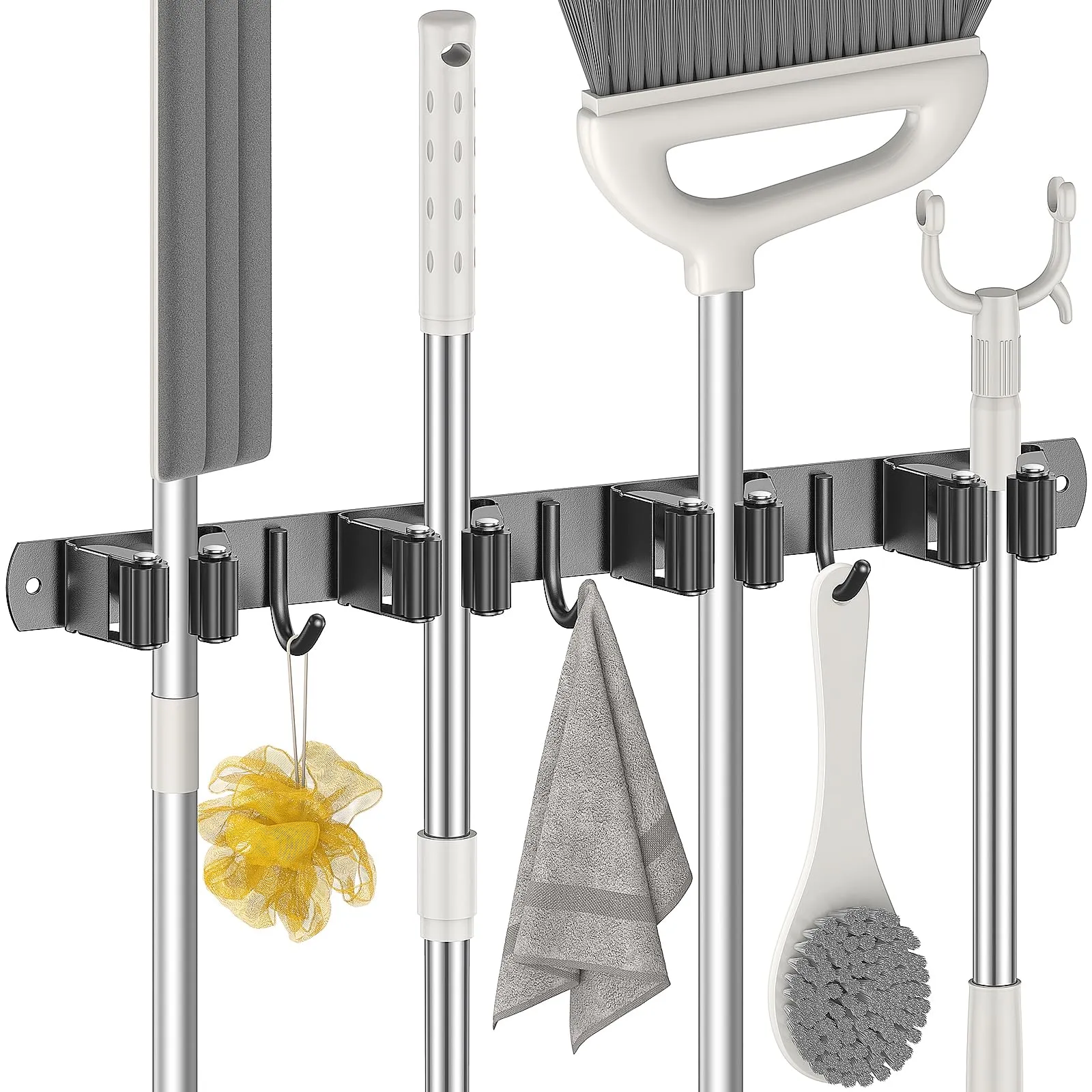 Radikor Portascope da Muro in Acciaio Inox con Ganci e Supporti Autoadesivi/Avvitabili