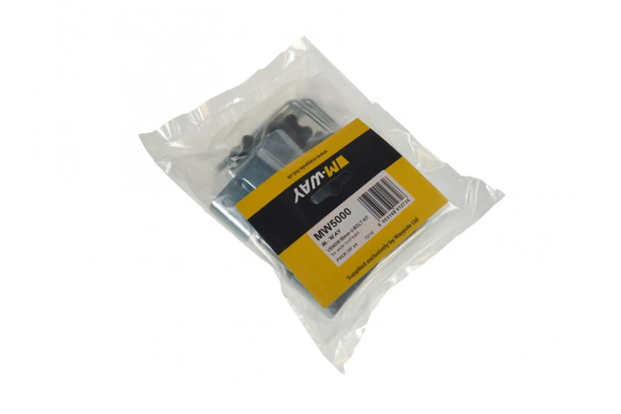 m-way MW5000 Venom Ubolt Kit per Barre Portatutto (80 mm, Set di 4)