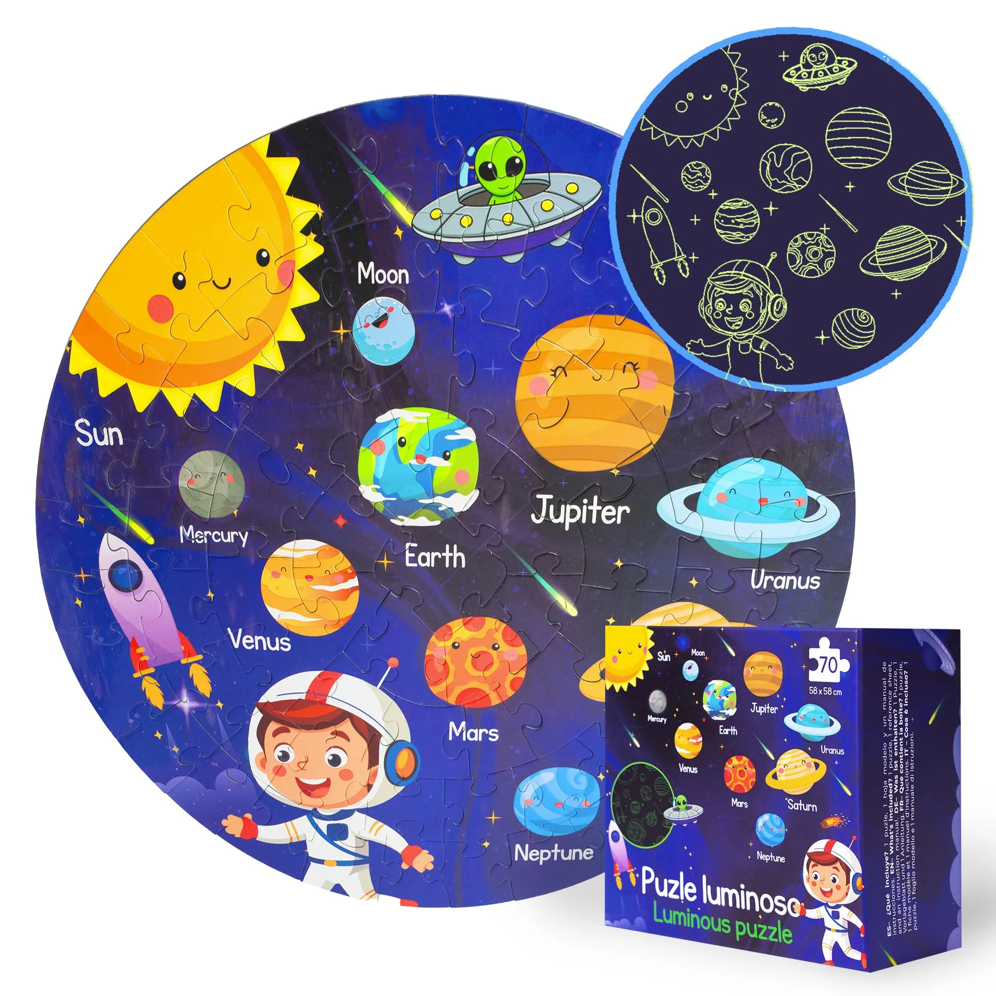 Puzzle Sistema Solare per Bambini (70 Pezzi)