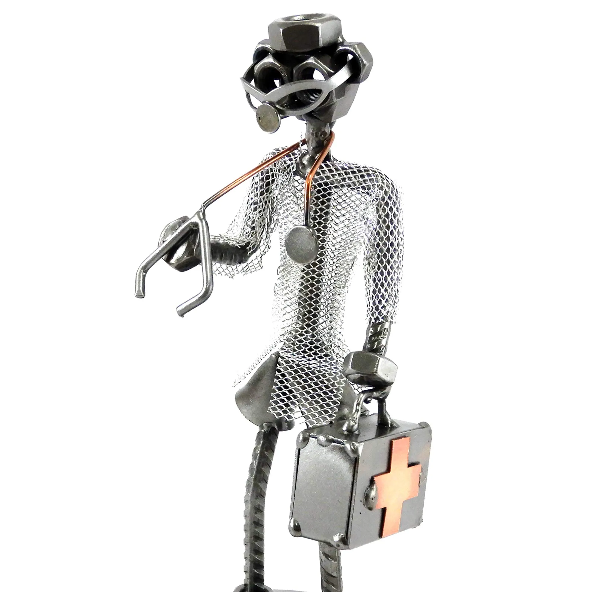 Medico - Dottore in Metallo con Viti Bulloni Chiodi - Metal Idea - Idea Regalo Originale Artigianale Made in Italy Personalizzabile