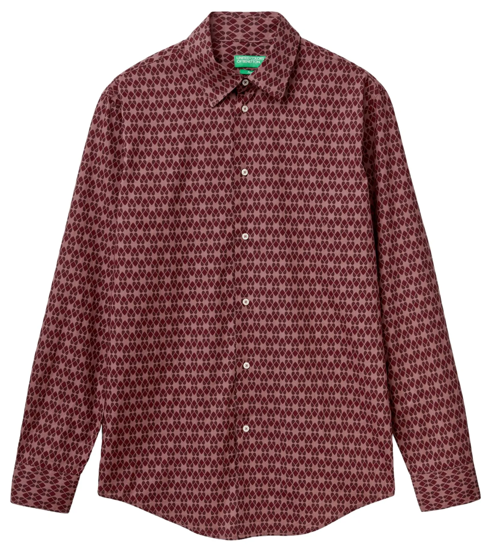 United Colors of Benetton Camicia in Cotone Organico con Stampa All-Over