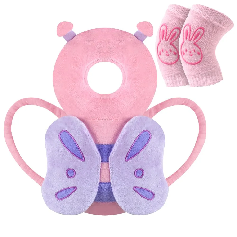 Vicloon Protezione Testa Neonato Farfalla Rosa