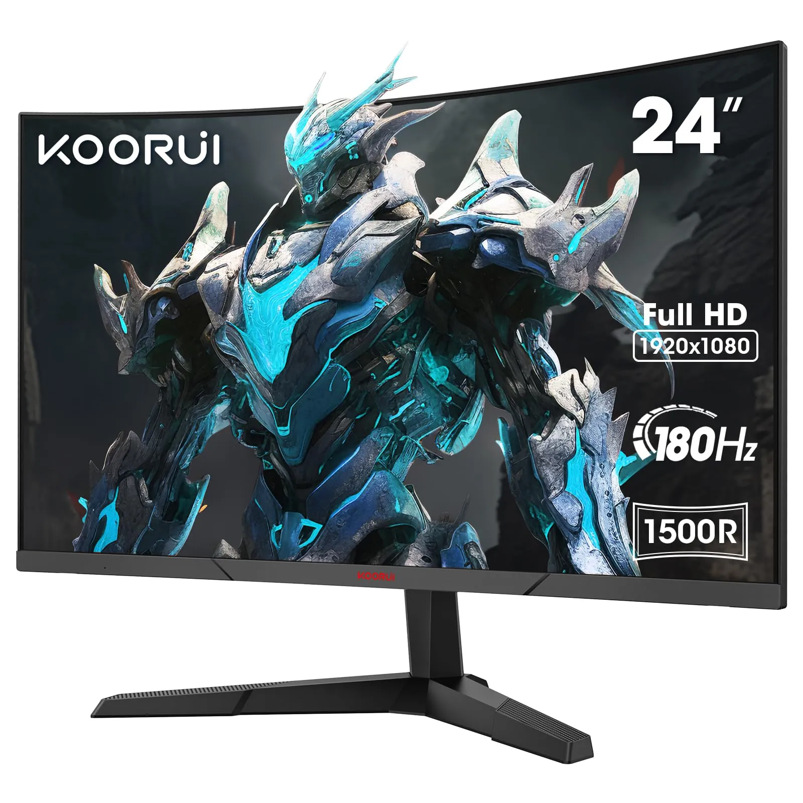 KOORUI Monitor Gaming Curvo 24" FHD 180Hz IPS 1ms