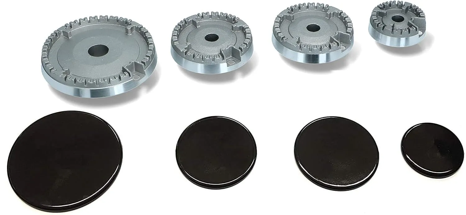 Kit 4 Bruciatori + Piattini RYELDOM - Compatibilità Universale per Piano Cottura