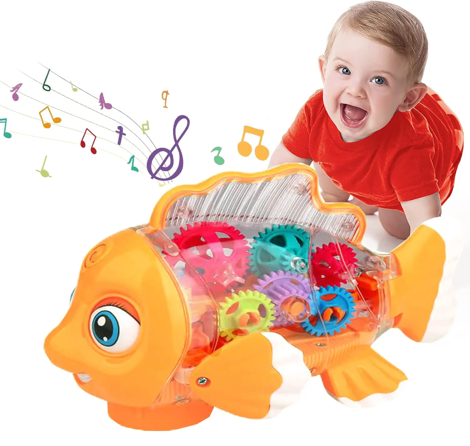 Pesce Giocattolo Musicale per Bambini con Luci e Movimento
