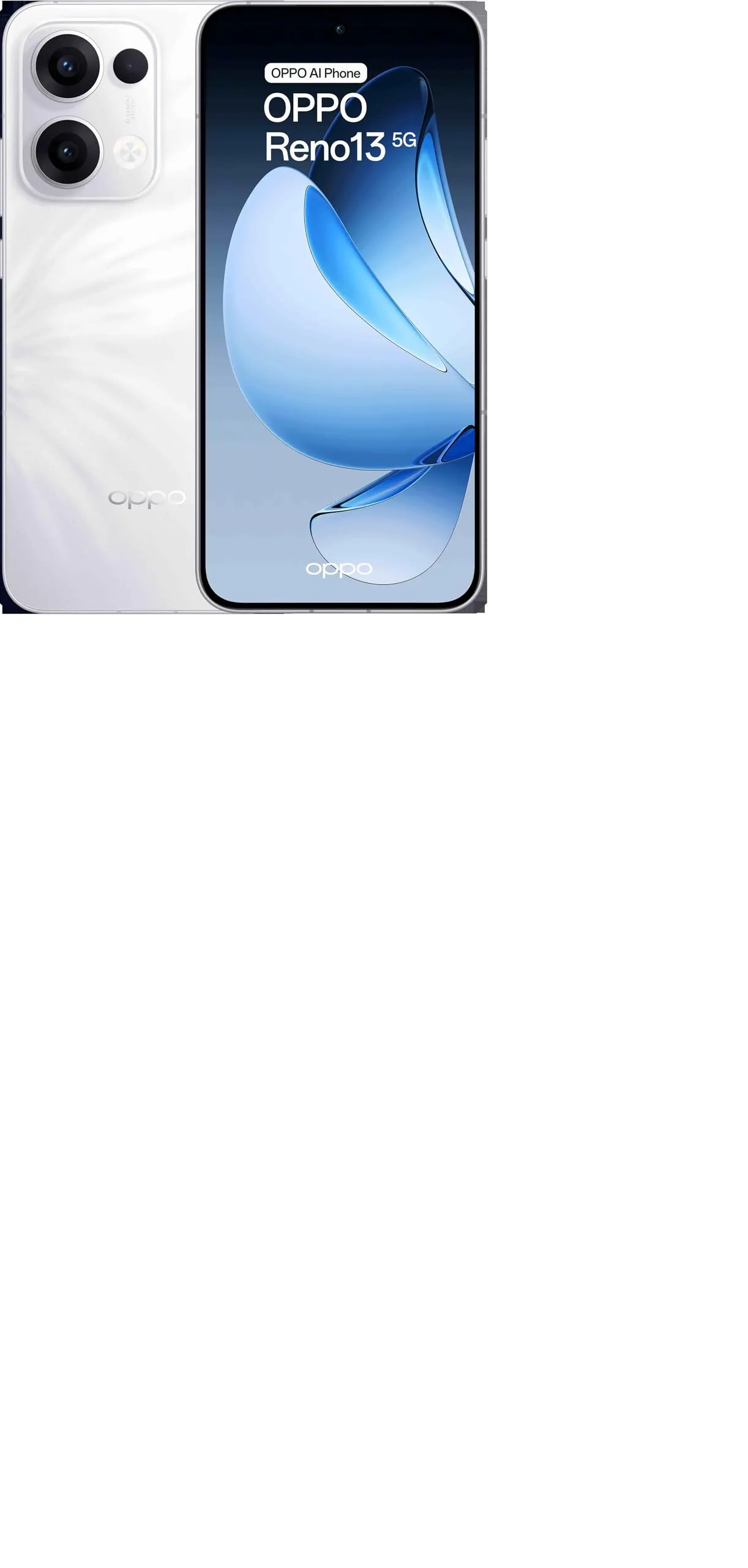 OPPO Reno13 5G Plume White - Smartphone AI con Fotocamera 50MP e Display AMOLED 120Hz