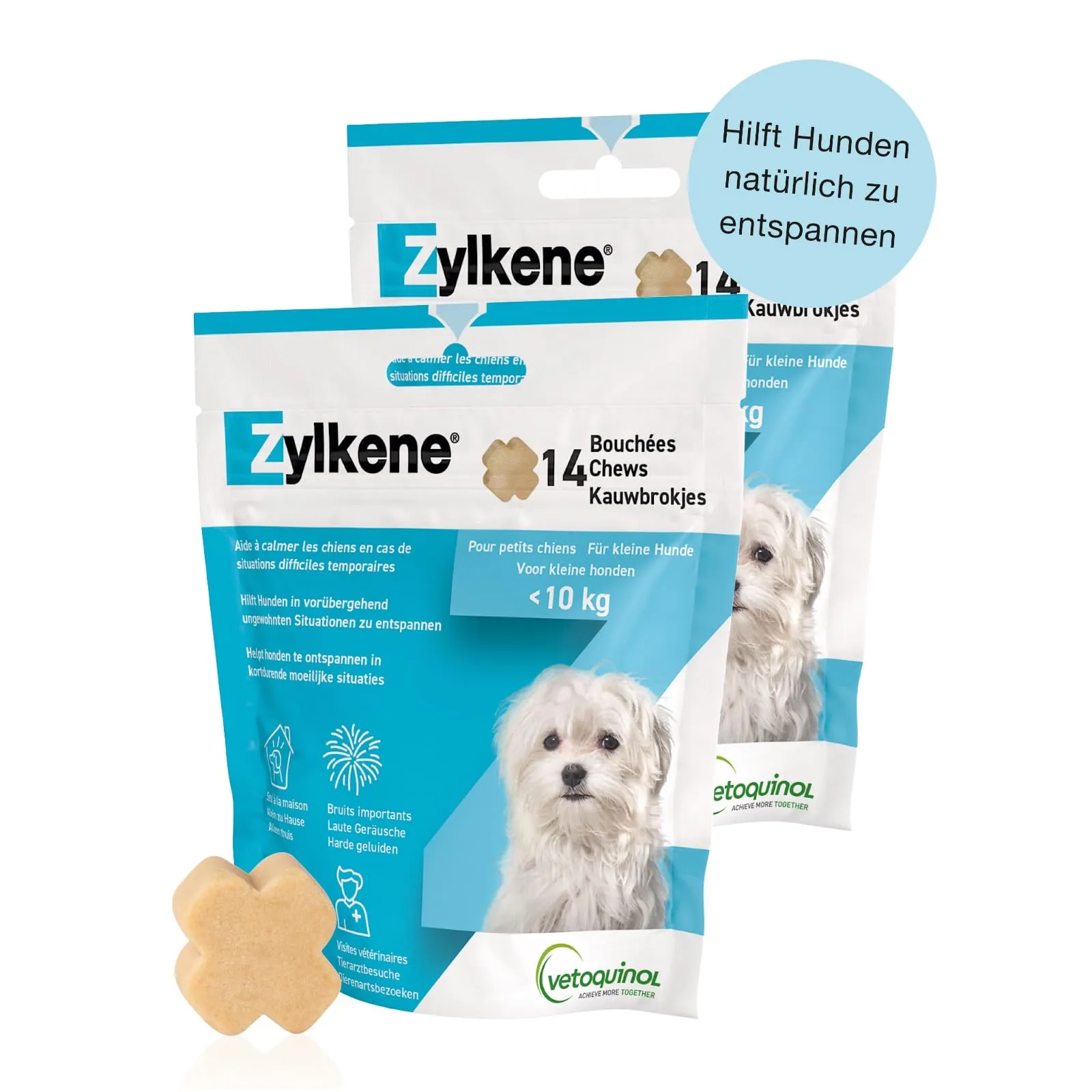 Vetoquinol Zylkene Chews 75 mg - Doppia Confezione per il Benessere di Cani e Gatti