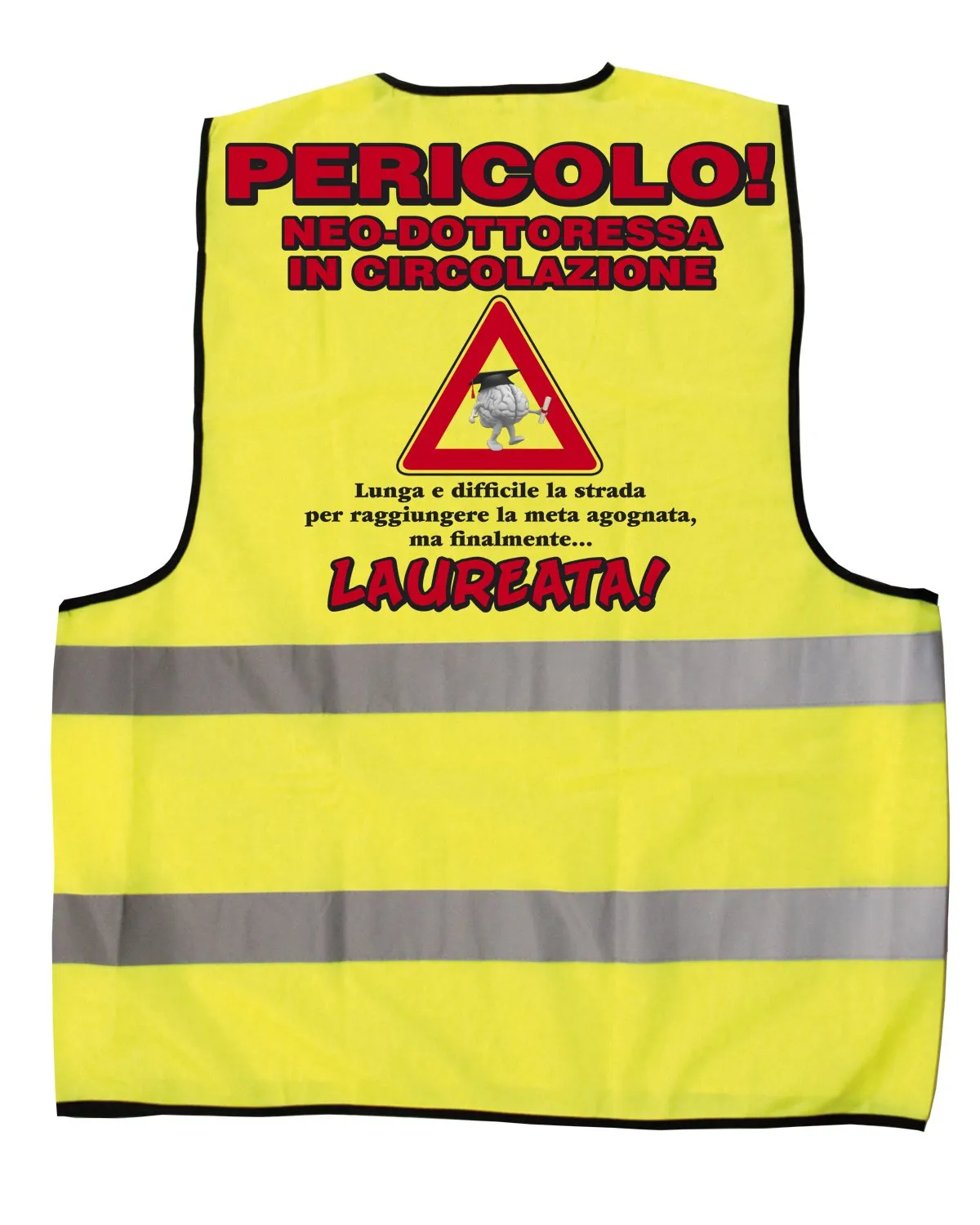 Bombo Gilet per Laureata - Giubbino Giallo Fluo Personalizzato