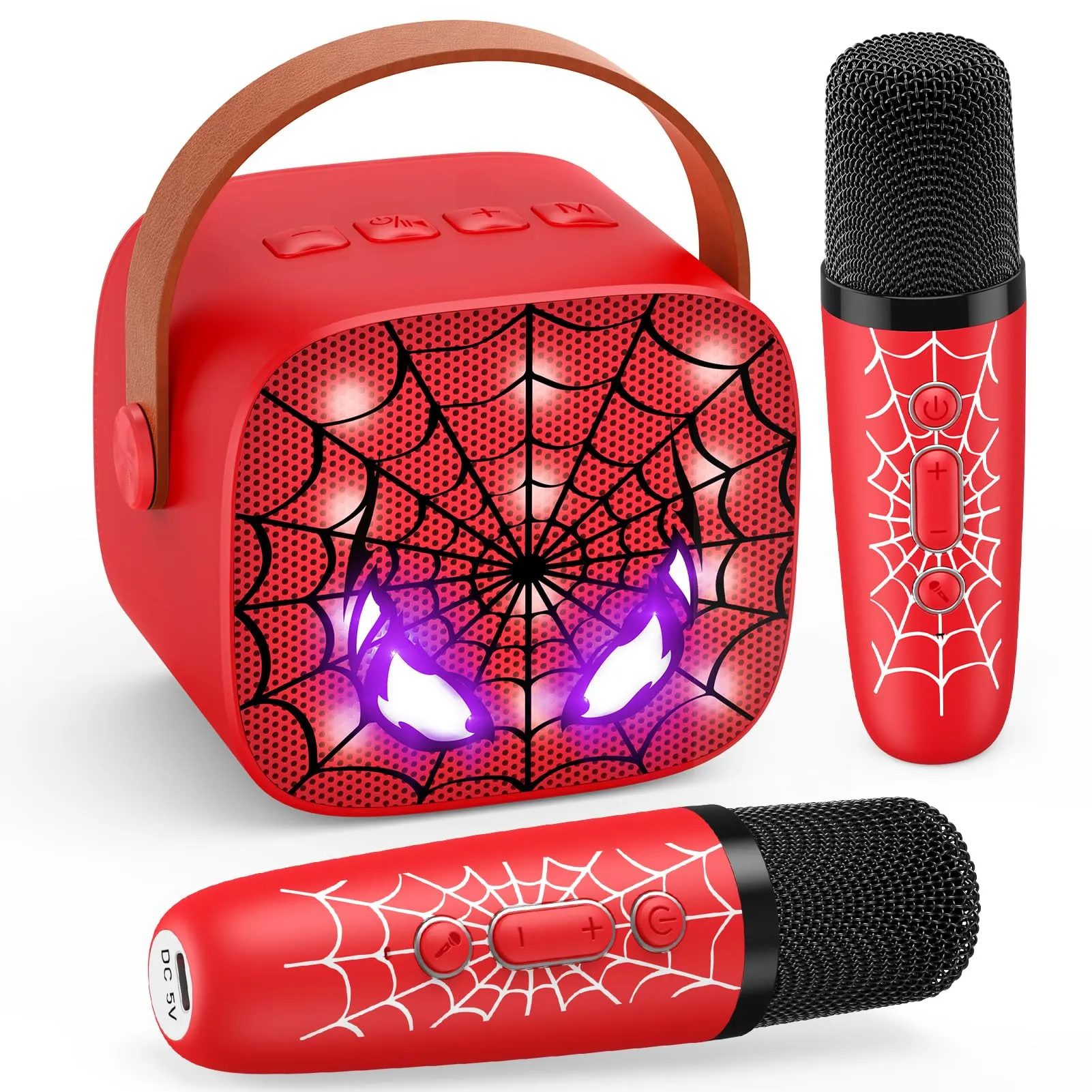 Braxel Karaoke Spider per Bambini con 2 Microfoni Wireless - Regalo Perfetto 3-12 Anni
