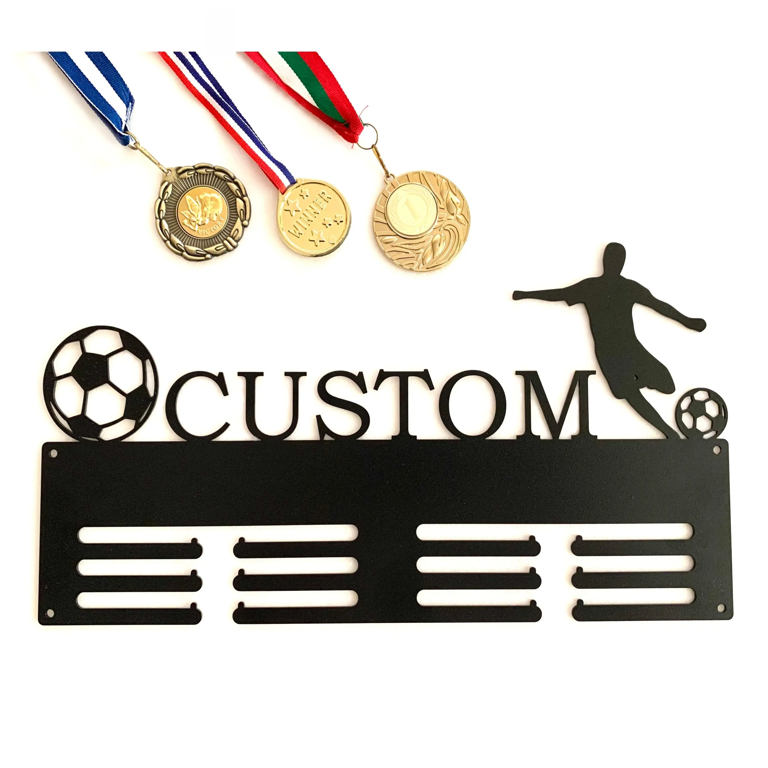Porta Medaglie Personalizzato per Calcio con Nome