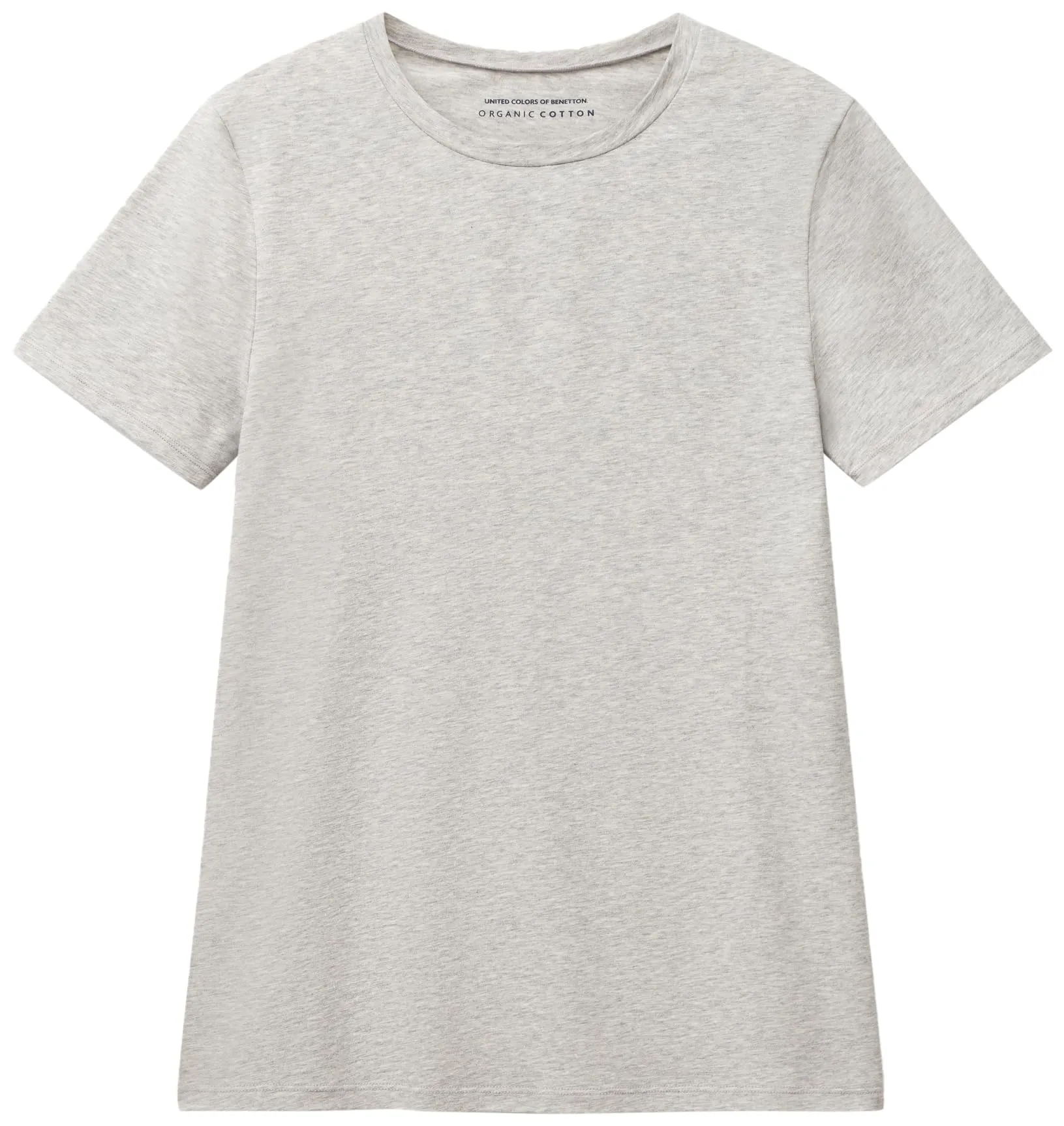 United Colors of Benetton T-Shirt Grigia in Cotone Organico Stretch