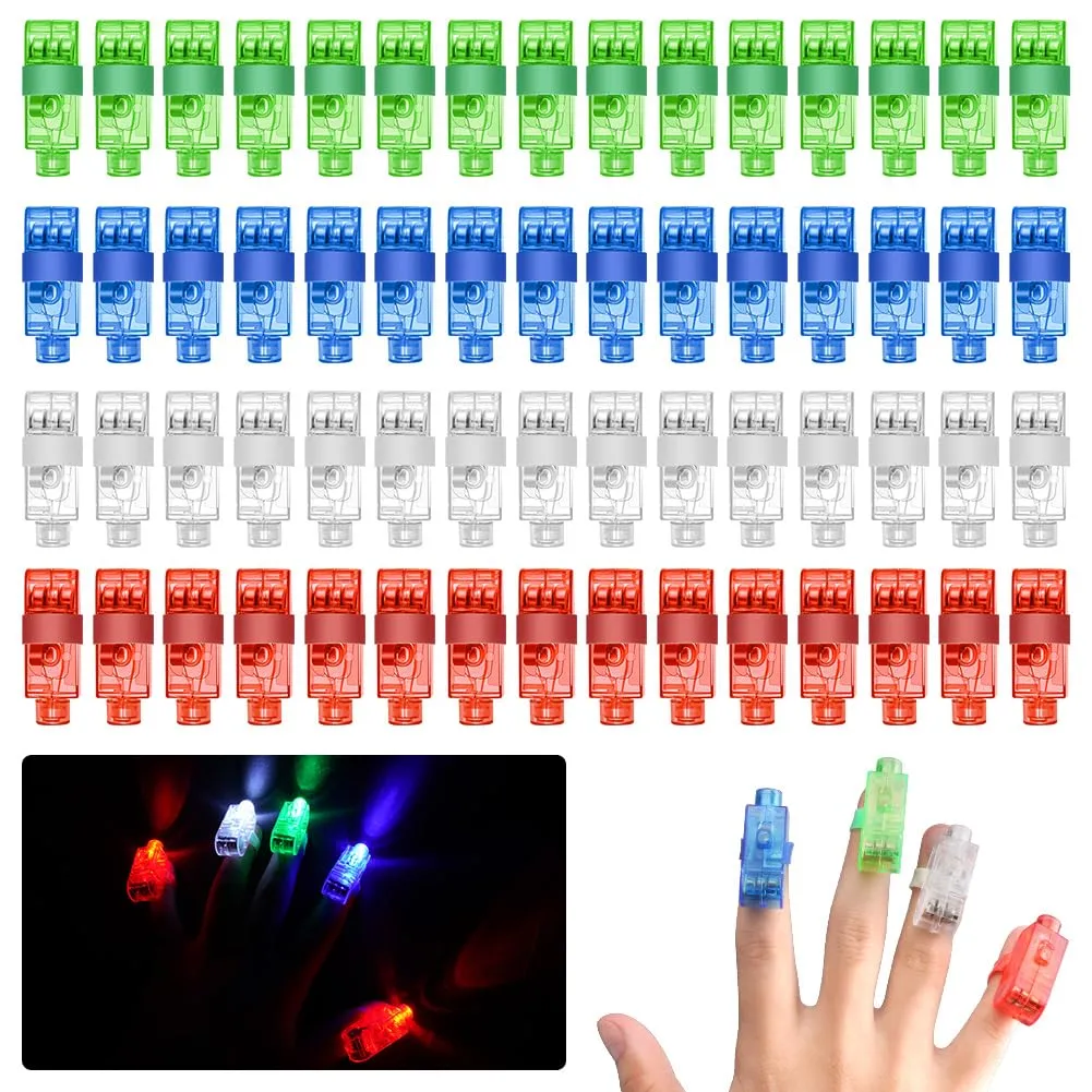 Ainiv 60 Pezzi Luci da Dito LED Multicolore per Feste e Divertimento