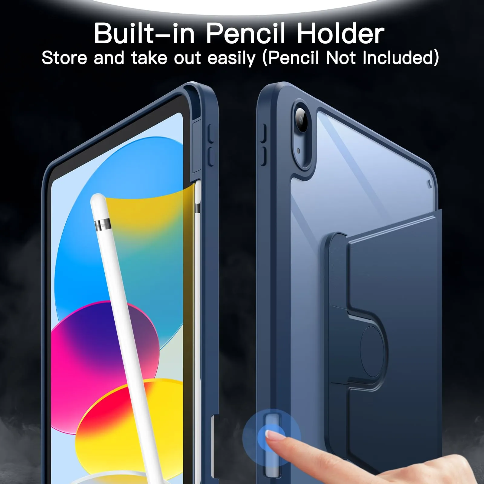 FINTIE Rotating Custodia per iPad 10.2 Pollici 9a / 8a / 7a Generazione (2021 2020 2019) con Built-in Pencil Holder - 360 Gradi di Rotante Cover Protettiva Case con Auto Svegliati/Sonno, Galaxy