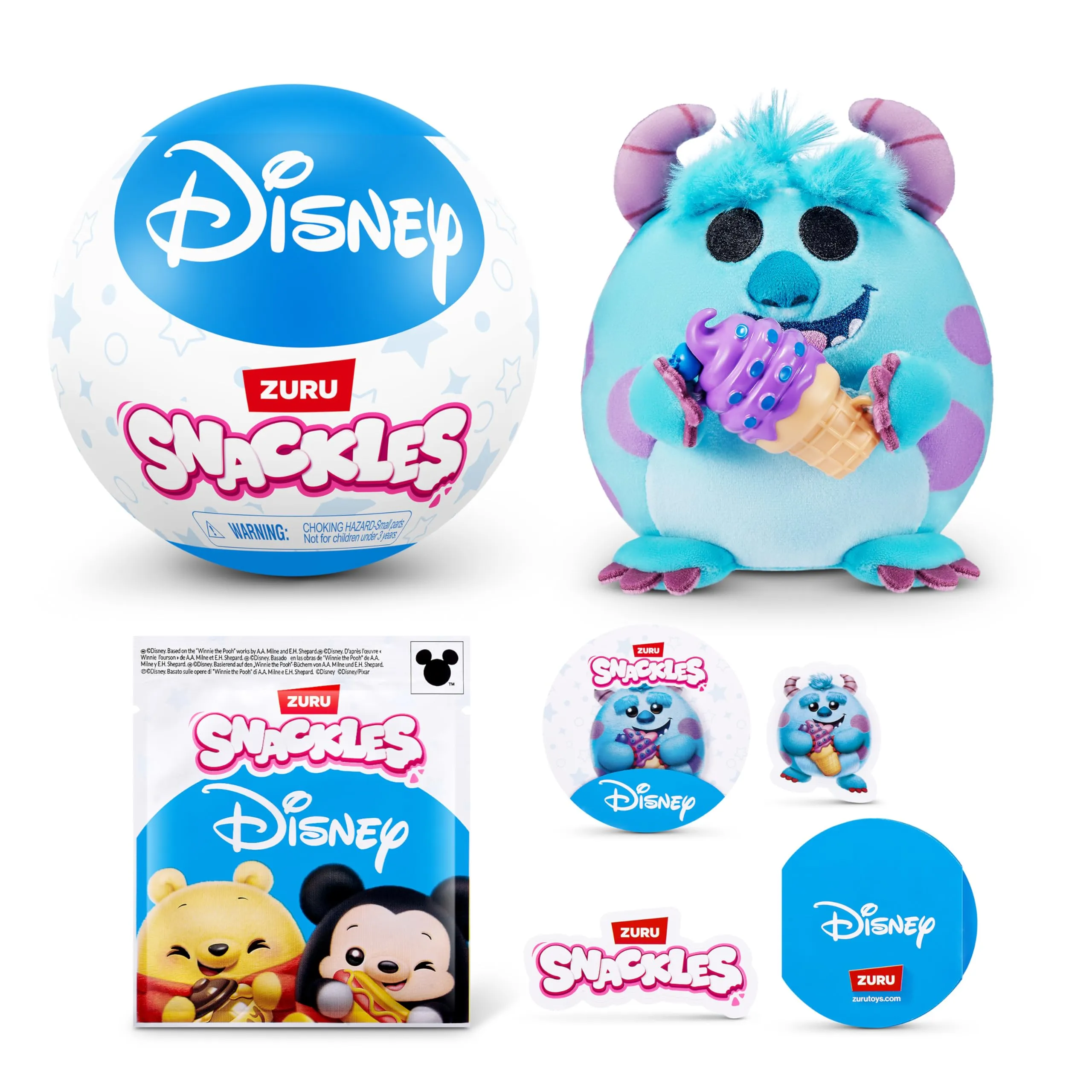 Snackles Disney: Peluche con Snack a Sorpresa (13cm)