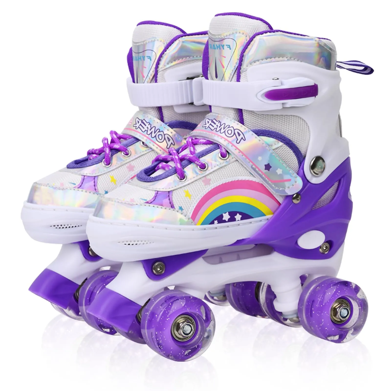 Pattini a Rotelle Regolabili per Bambini e Principianti - Viola Arcobaleno