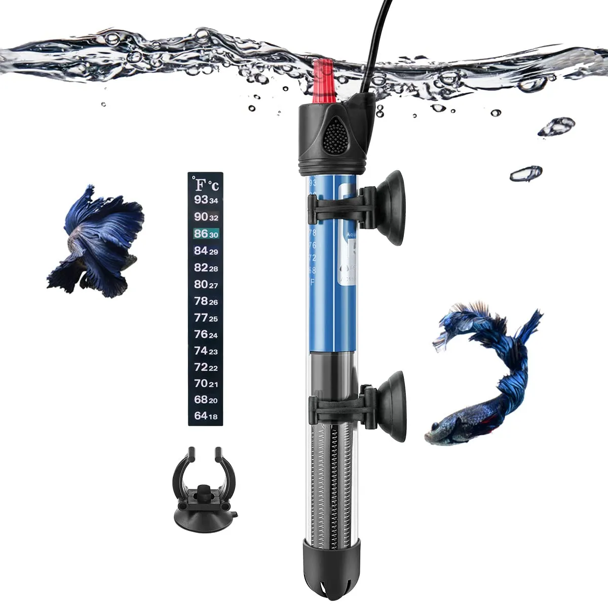 PYPABL Riscaldatore per Acquario 50W Sommergibile in Vetro